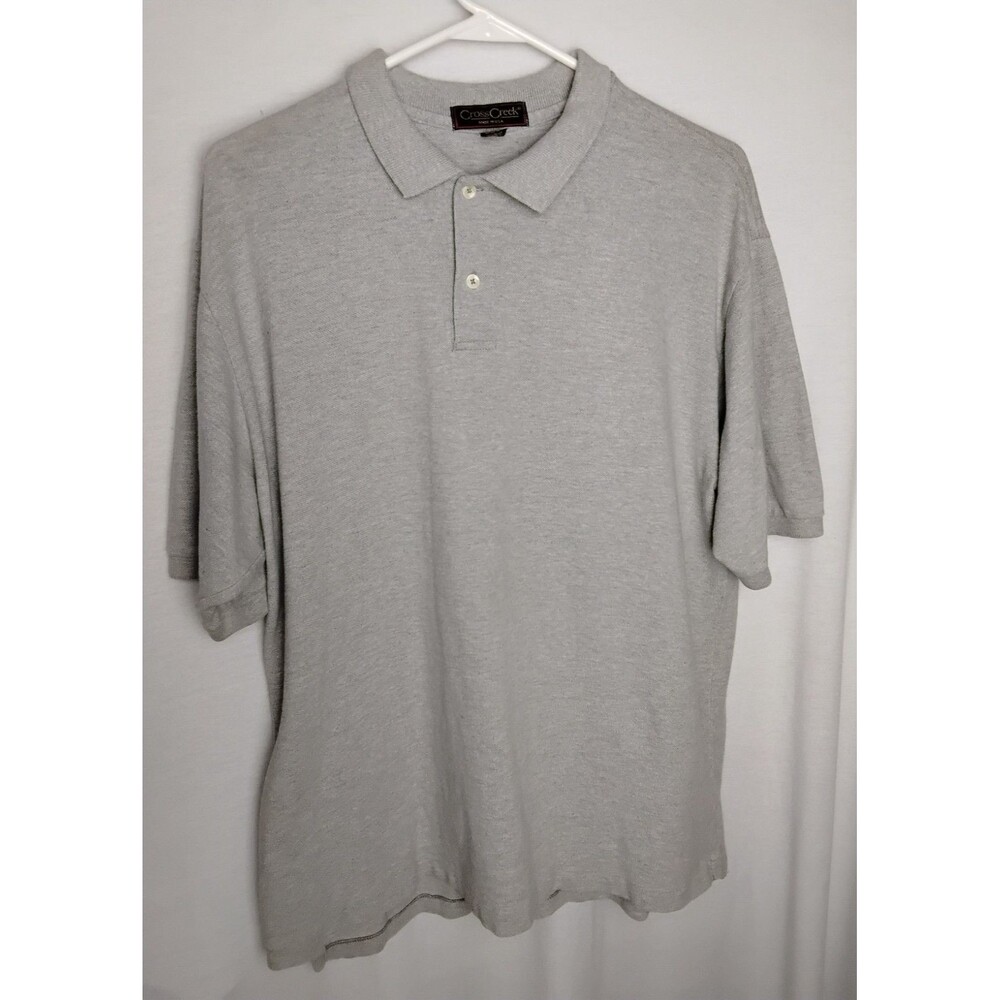 Mens Cross Creek Gray Polo Shirt - 100%  Cotton Size XL Made in the USA